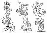 Sonic Coloring Pages Tails Hedgehog Amy sketch template