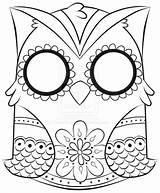 Coloring Pages Printable Print Skull Sugar Off Girly Owl Animal Colouring Cute Girls Adults Owls Cool Skeleton Colorings Clipart Color sketch template