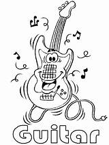 Guitar Electric Cartoon Coloring Playing Pages Giraffe Hommer Classic Little Girl sketch template