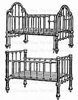 Crib Baby Drawing Vintage Clip Commercial Use Illustration Digital Clipartmag Etsy sketch template