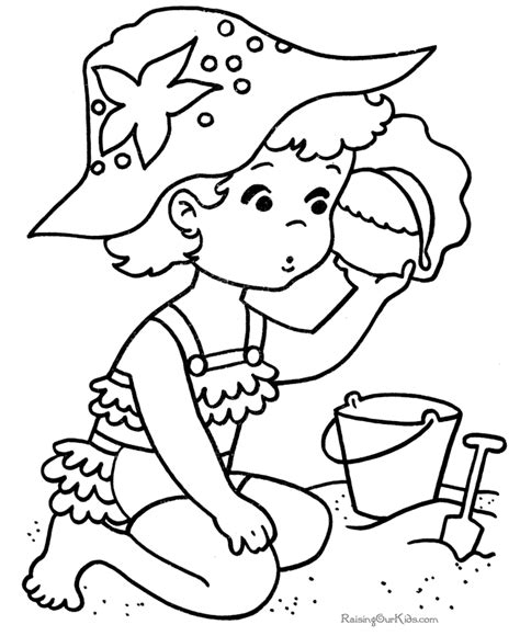 kid  beach coloring pages disney coloring pages