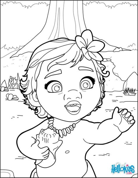 cute baby moana coloring page disney coloring pages moana coloring