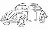 Beetle Drawing Coloring Line Volkswagen Vw Template Sketch sketch template