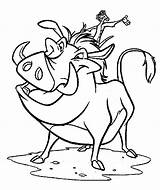 Pumbaa Coloring Timon Pages Popular sketch template