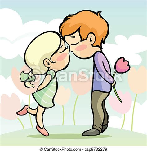 una joven pareja amorosa ilustración del vector de una joven pareja
