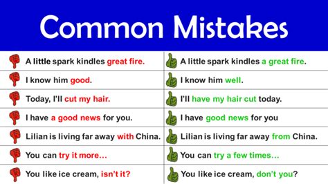 common errors  english grammar exercises find  mistakes