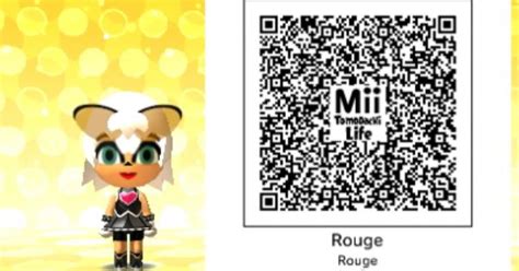 rouge the bat from sonic tomodachi life qr code