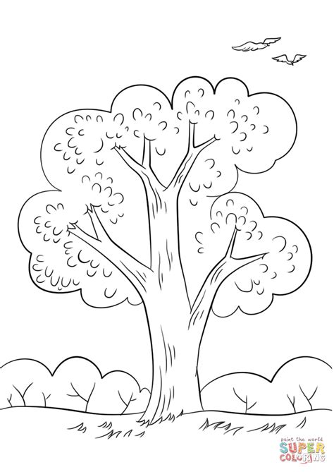 summer tree coloring page  printable coloring pages