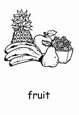 Coloring Vitamins Fruit Fruits Netart Color sketch template