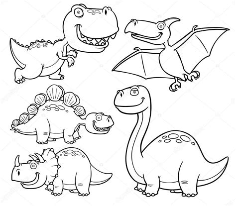 dibujos animados de dinosaurios vector de stock  sararoom