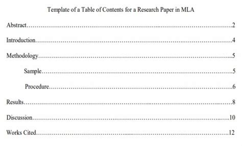 full research paper table  containts inserting  table  contents