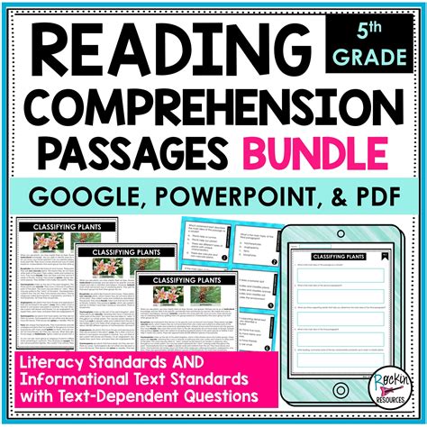 grade reading comprehension passages bundle rockin resources