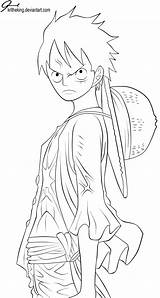 Luffy Lineart Colorear Manga Zoro Lapiz Sabo Naruto sketch template