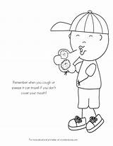 Coloring Pages Sick Germs Children Kids Color Spreading Kid Coronavirus Germ Colouring Child Covid Mouth Kindergarten Covering Health School Do sketch template