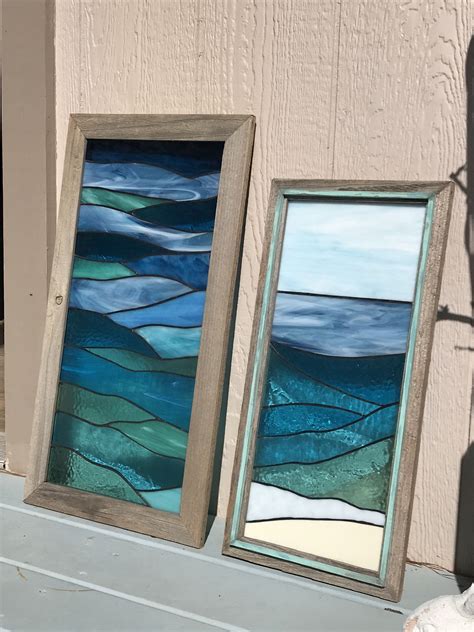 Ocean Waves Of Serenity Stained Glass Beachy Blues Serene