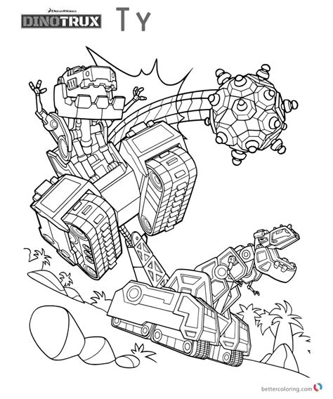 dinotrux ty coloring pages run  work  printable coloring pages