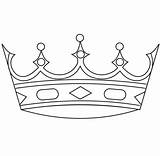 Crown Coloring Pages King Crowns Drawing Simple Printable Template Kids sketch template