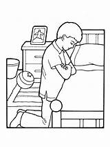 Praying Coloring Clipart Lds Prayer Child Children Boy Drawing Pages Family Service Color Primary Little Cliparts Bedside Mormon Book Popular sketch template