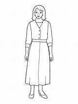 Woman Standing Mother Coloring Pages Sketch Lds Base Wearing Dress Template Symbols Primary Print Inclined Primarily Nursery Manual Library sketch template