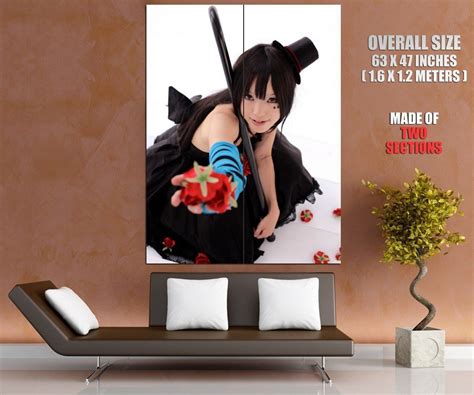 kipi mio black hat sexy girl hot japanese cosplay giant 63x47 print poster