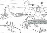 Indiani Prateria Casa Bloccare Canoa Prairie Edile Bivacco Struttura Illustrazioni Campeggiare sketch template