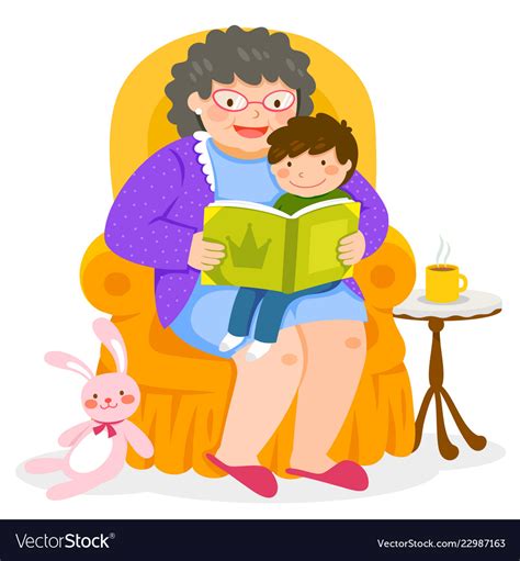 story time with grandma royalty free vector image