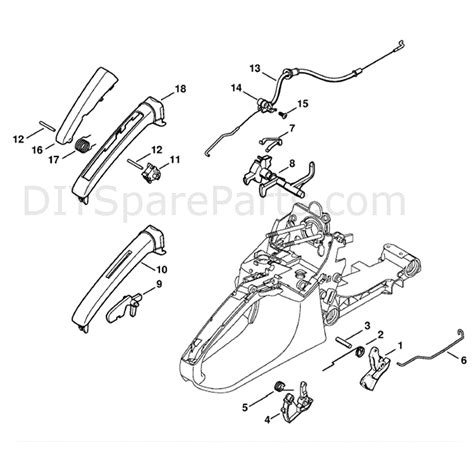 stihl ms  chainsaw ms  bq parts diagram throttle control