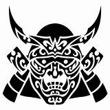Tribal Hannya Oni Jepang Masks Shogun Maori Geisha Forasteiro Kabuto Pngegg Máscaras Máscara Masker Monochrome sketch template