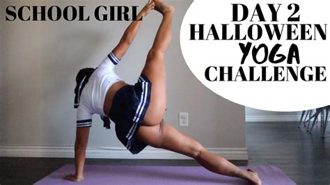yoga  school girl costume day  halloween yoga challenge youtube