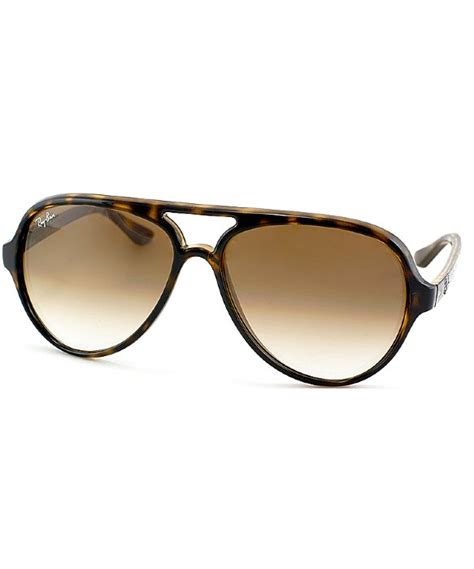 Ray Ban Rb 4125 710 51 Light Havana Aviator Plastic Sunglasses In Brown