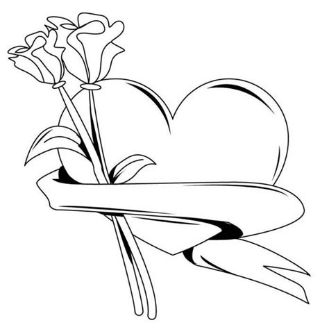 hearts  roses coloring pages coloring home