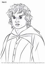 Frodo Rings Lord Baggins Draw Drawing Step Tutorials sketch template