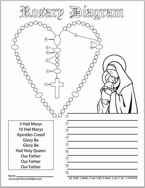 printable rosary coloring pages printable word searches