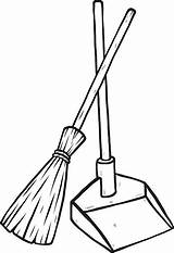 Dustpan Broom Clip Drawing Clipart Illustrations Vector Getdrawings sketch template
