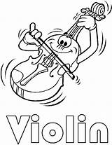 Violin Coloring Pages Kids sketch template