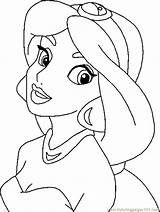 Coloring Jasmine Princess Pages Popular Printable sketch template