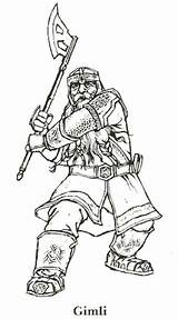 Lord Rings Coloring Pages Kids Gimli Fun Printable Sheets Adult Hobbit Coloriage Des Sketches Anneaux Character Print Seigneur sketch template