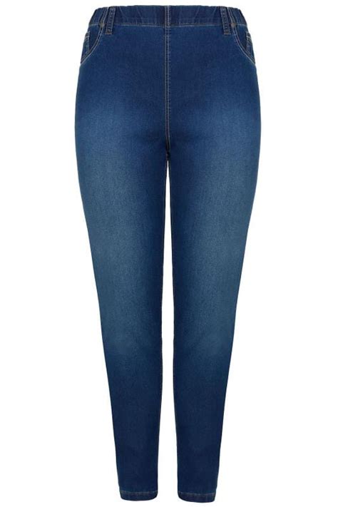 blue washed ultimate comfort stretch jeggings plus size