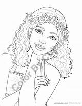 Coloring Pages Printable Girl Flower Natural sketch template