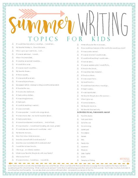 summer writing prompts  kids