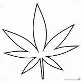 Leaf Weed Coloring Pages Cannabis Printable Line Marijuana Template Color Print Kids Adults sketch template