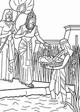 Moses Bible Moises Pintar Pharaoh Reeds Sunday Mariam Slavery Sheets Gibeonites Nacimiento Biblicos sketch template