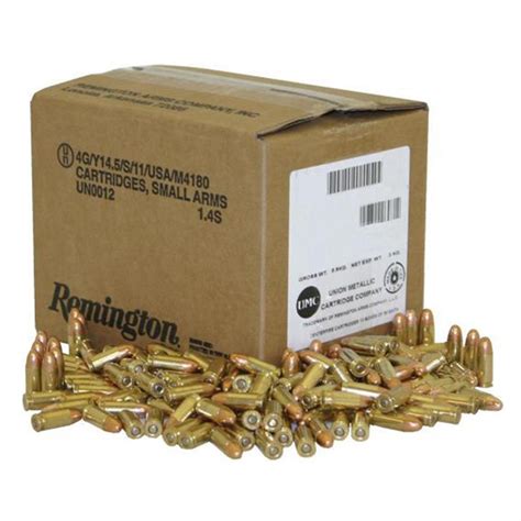 remington mm luger fmc  grain  rounds loose bulk