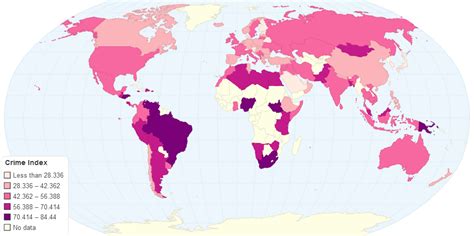 Crime Index By Country 2016 Vivid Maps