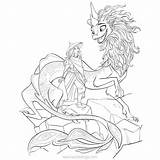 Raya Dragon Coloring Last Pages Disney Drawing Choose Board Friends Movie sketch template
