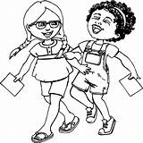 Coloring Activity Girls Wecoloringpage Pages School sketch template
