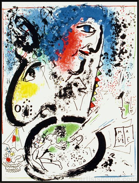marc chagall  portrait  original lithograph mourlot buy limited edition original