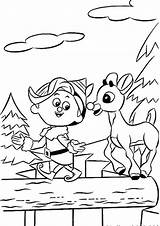 Rudolph Reindeer Nosed Naso Hermey Colorat Renne Elf Nez Renna Planse Nariz Nouveaux Amis Nase Tulamama Reno Cucciolo Roten Rena sketch template
