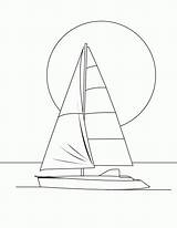 Segelboot Sailboat Zeichnung Velero Sailing Voilier Barco Segelschiffe Hellokids Anochecer Lune Clair Barcos Malvorlage Boote Applikationen Ideenreich Basteln Gutscheine Zeichnungen sketch template