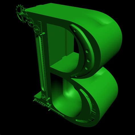 Print Ready Steampunk Alphabet Letter B Free 3d Model 3d